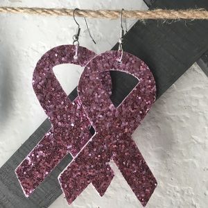 Breast cancer awareness earrings